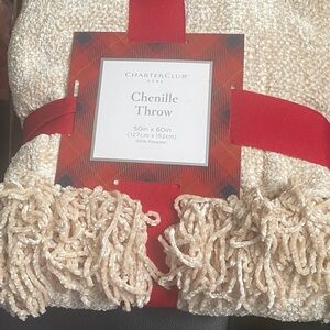 Charter Club Cream Chenille Throw